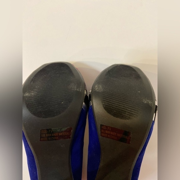 SHI By Journeys~Vibrant Faux Suede~Platform High Heel Stiletto~Peep Toe~Size 7.5 - Picture 14 of 15